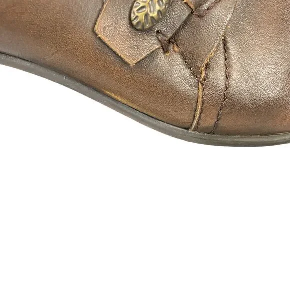 Earth Loafer Shoes Womens Sz 9.5D Maize Brown Leather Slip On Comfort Block Heel - Picture 16 of 16